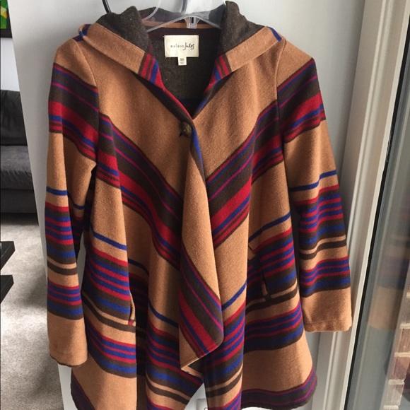 Striped Hooded Flyaway Coat - Picture 6 of 6